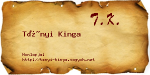 Tényi Kinga névjegykártya